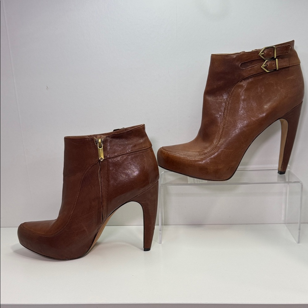 Sam Edelman Brown Leather Ankle Boots size 9.5 - Picture 2 of 13